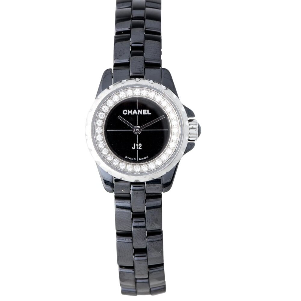 Chanel J12 20mm Diamond Ladies Watch with Chanel Box